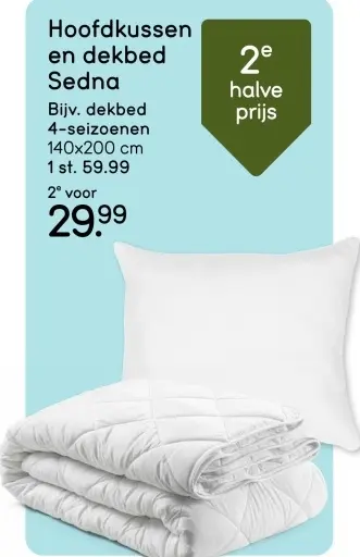 Aanbieding: Hoofdkussen en dekbed
