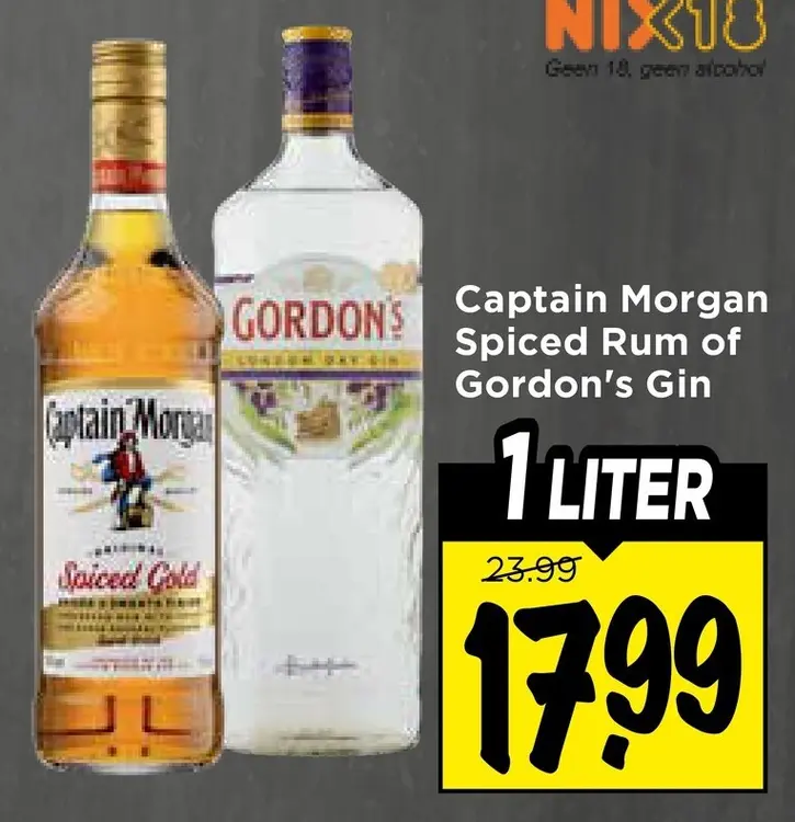 Aanbieding: Captain Morgan Spiced Rum of Gordon's Gin