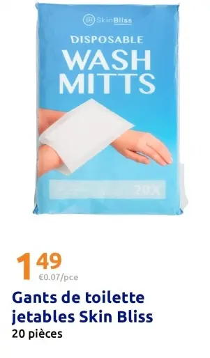 Offre: Gants de toilette jetables