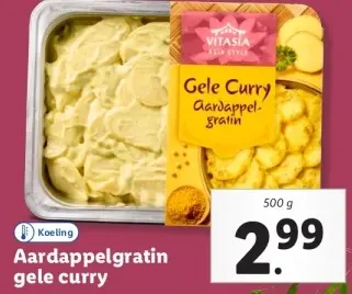 Aanbieding: Aardappelgratin gele curry