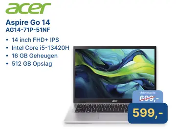 Aanbieding: Aspire Go 14 AG14-71P-51NF