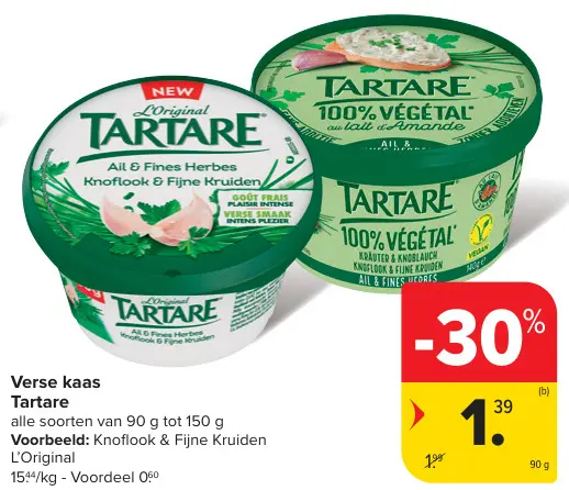 Promotie: Verse kaas Tartare