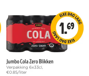 Aanbieding: Jumbo Cola Zero Blikken