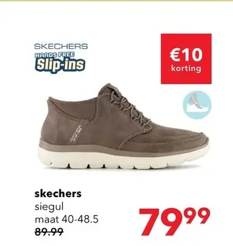 Aanbieding: Skechers Slip-ins: Summits Siegul suède heren sneakers bruin