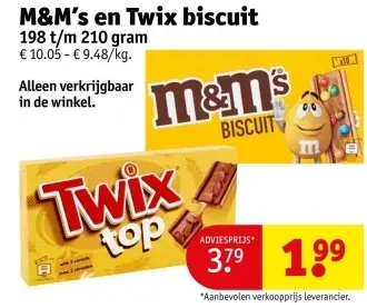 Promotie: M&M's en Twix biscuit