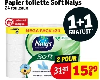 Offre: Papier toilette Soft Nalys