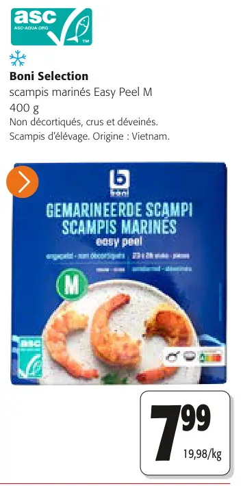 Offre: Scampis marinés Easy Peel M