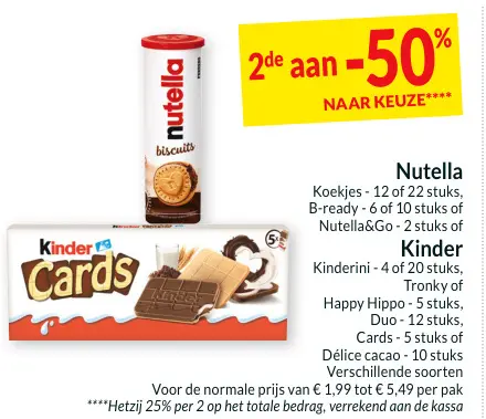 Promotie: Nutella & Kinder products