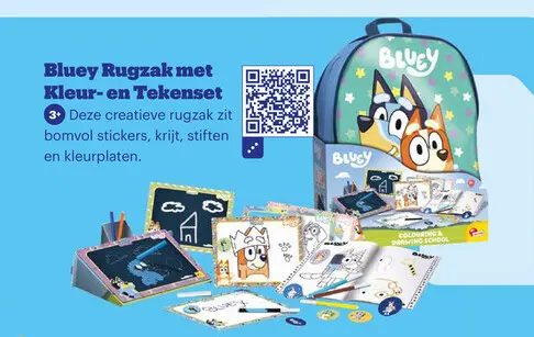 Aanbieding: Bluey Rugzak met Kleur- en Tekenset
