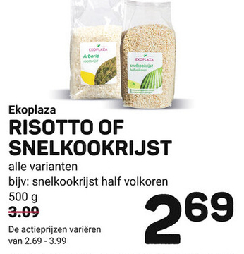 Aanbieding: RISOTTO OF SNELKOOKRIJST