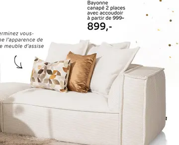 Offre: Bayonne, 2-Places Accoudoir Droit