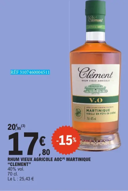 Offre: Rhum vieux agricole aoc martinique