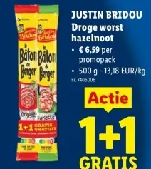 Promotie: Droge worst hazelnoot
