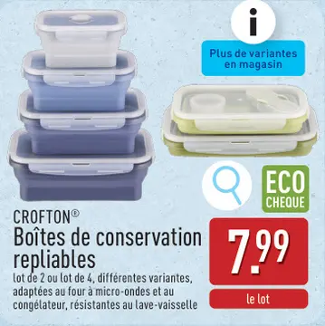 Offre: CROFTON® Boîtes de conservation repliables