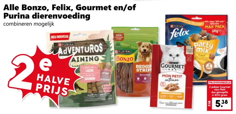 Aanbieding: Alle Bonzo, Felix, Gourmet en/of Purina dierenvoeding