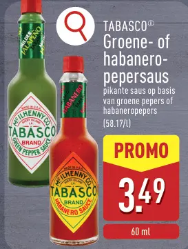 Promotie: Groene- of habanero-pepersaus