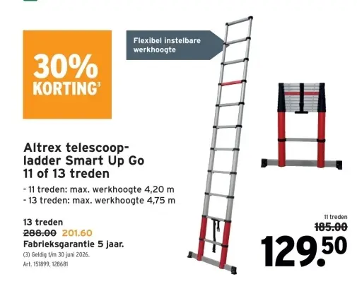 Promotie: Altrex telescoop-ladder Smart Up Go