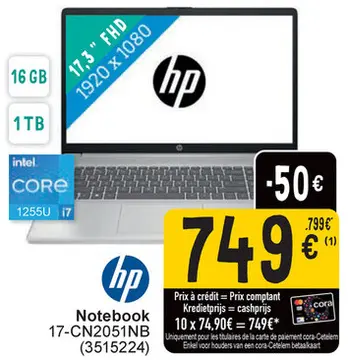 Offre: Notebook 17-CN2051NB