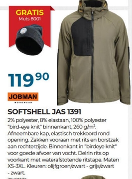 Aanbieding: SOFTSHELL JAS 1391