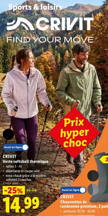 Offre: Veste softshell thermique