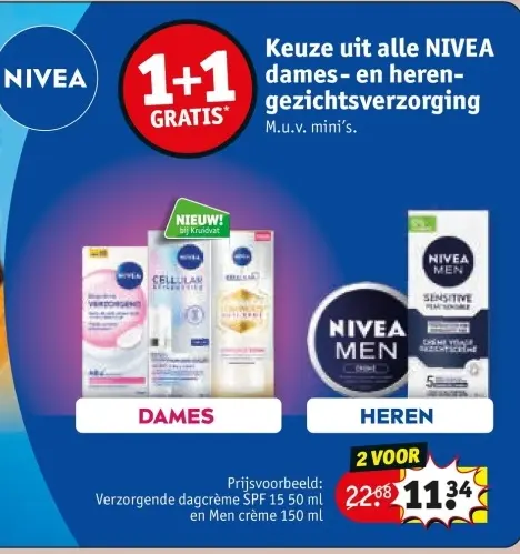 Aanbieding: NIVEA dames- en heren- gezichtsverzorging