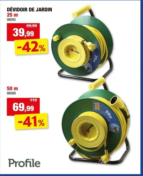 Offre: Profile Enrouleur câble de jardin 3G1,5 25m