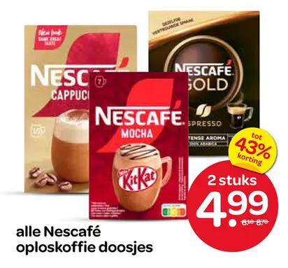 Aanbieding: Nescafé oploskoffie doosjes