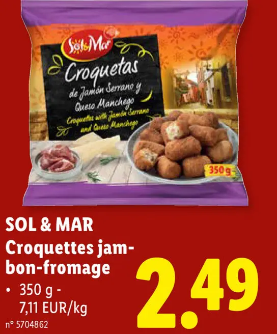 Offre: Croquettes jambon fromage