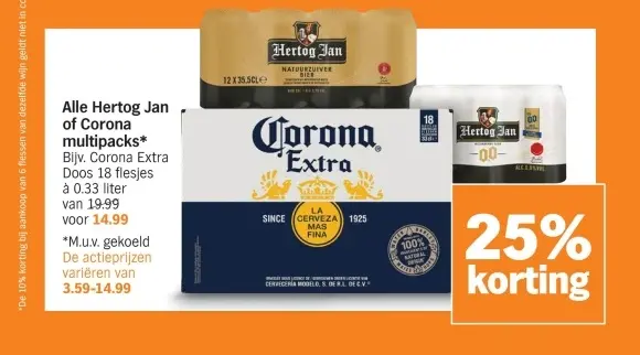 Aanbieding: Hertog Jan of Corona multipacks