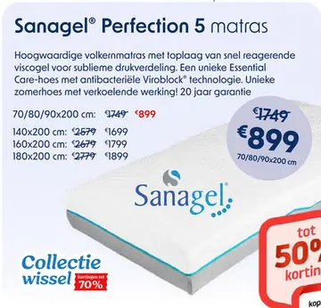 Aanbieding: Matras Sanagel Perfection 5