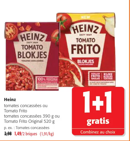 Offre: tomates concassées ou Tomato Frito
