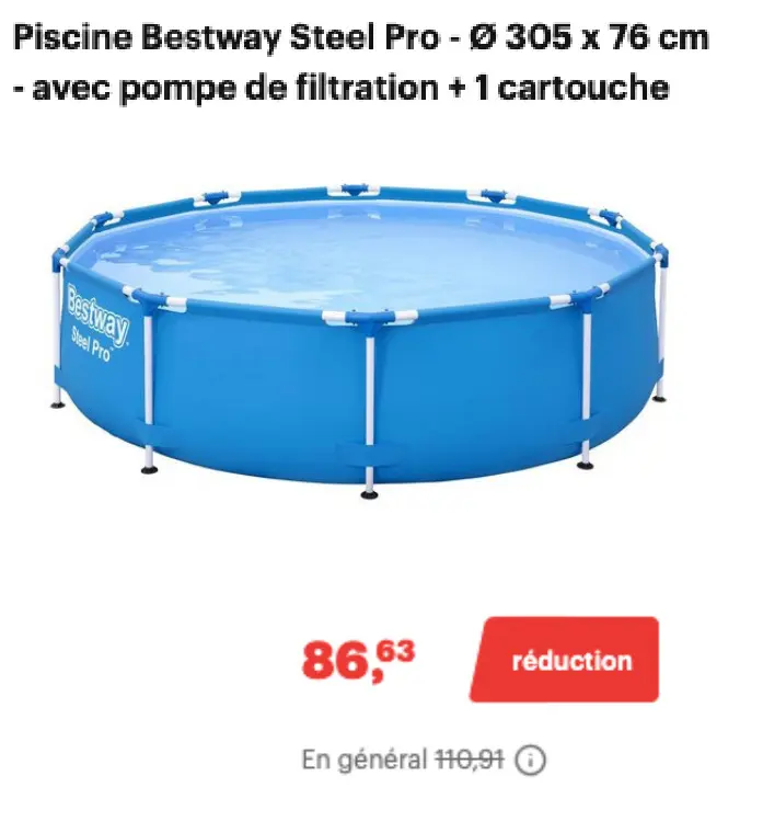 Offre: Piscine Bestway Steel Pro
