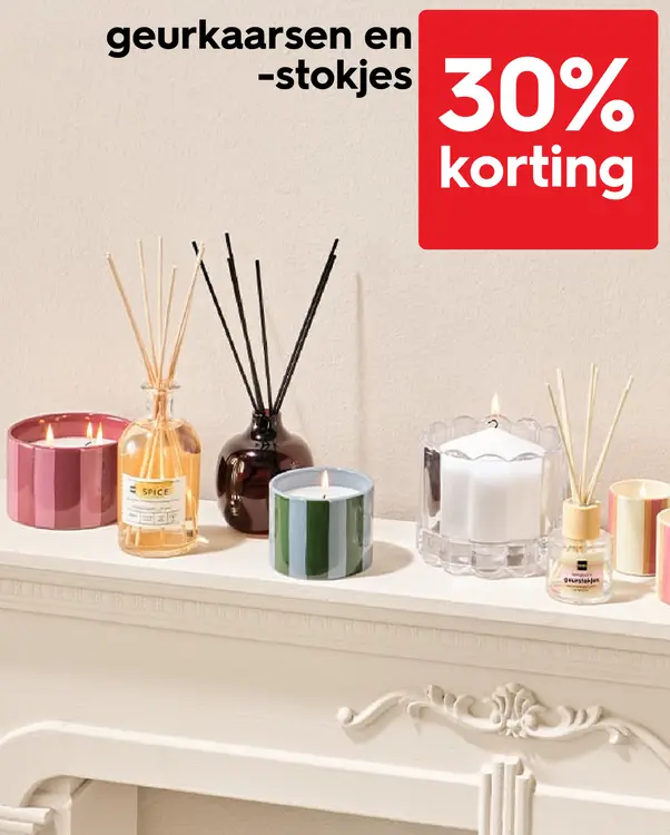 Aanbieding: geurkaarsen en -stokjes