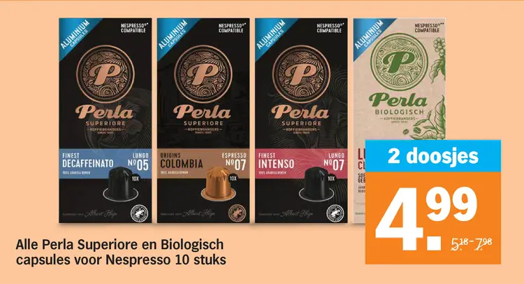 Aanbieding: Perla Superiore en Biologisch capsules voor Nespresso