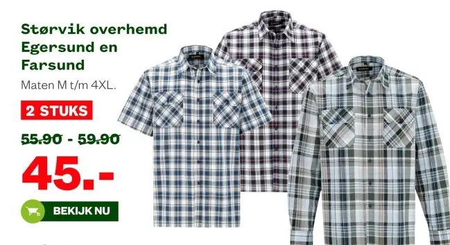 Aanbieding: Størvik overhemd Egersund en Farsund