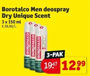 Aanbieding: Borotalco Men deospray Dry Unique Scent