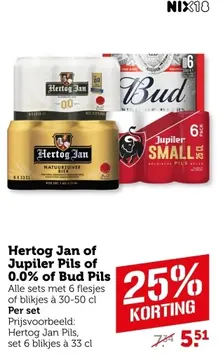Aanbieding: Hertog Jan of Jupiler Pils of 0.0% of Bud Pils