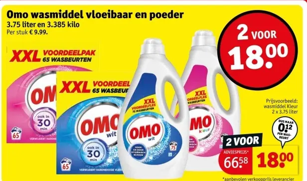 Aanbieding: Omo wasmiddel vloeibaar en poeder