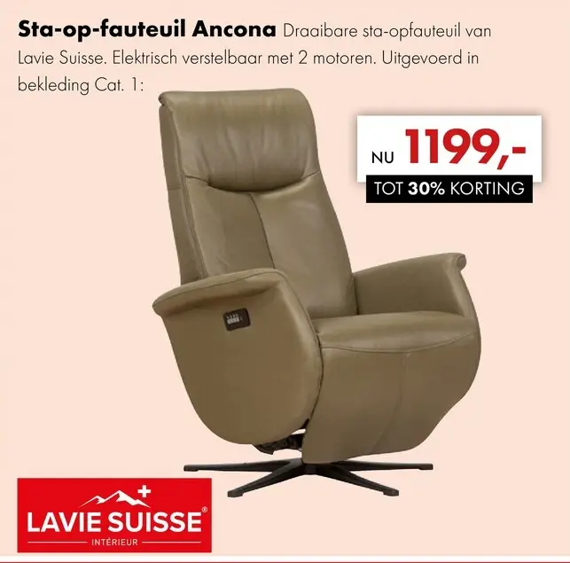 Aanbieding: Ancona relaxfauteuil sta-op