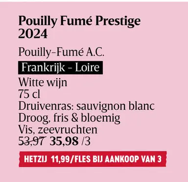 Aanbieding: Pouilly Fumé Prestige