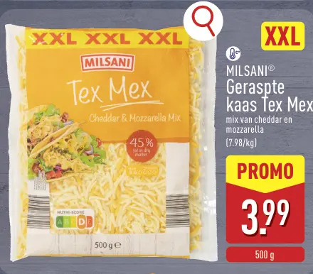 Promotie: Geraspte kaas Tex Mex