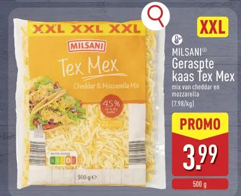 Promotie: Geraspte kaas Tex Mex