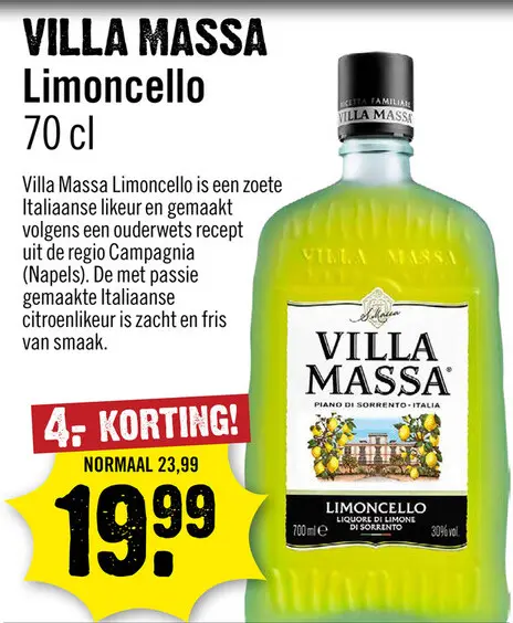 Aanbieding: Villa Massa Limoncello 70 cl