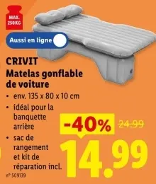 Offre: Matelas gonflable de voiture