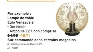 Offre: Lampe de table