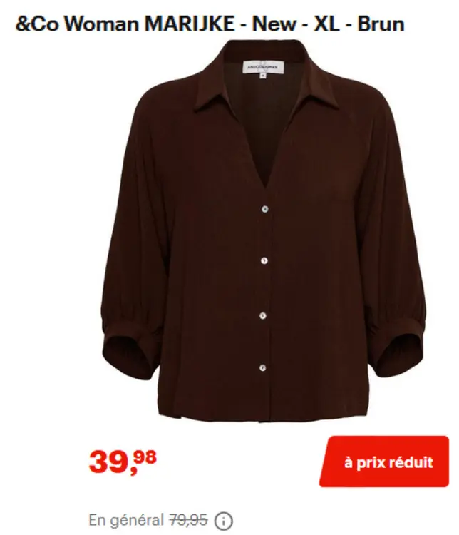 Offre: &Co Woman MARIJKE - New - XL - Brun