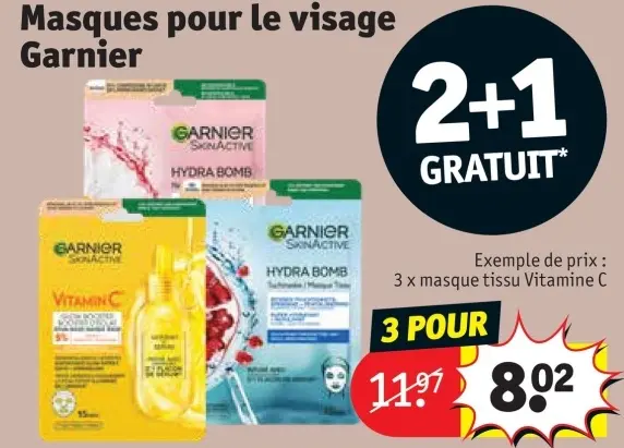 Offre: Masques pour le visage