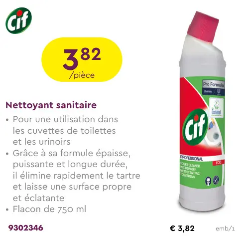Offre: Nettoyant sanitaire