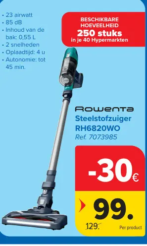 Promotie: Steelstofzuiger RH6820WO