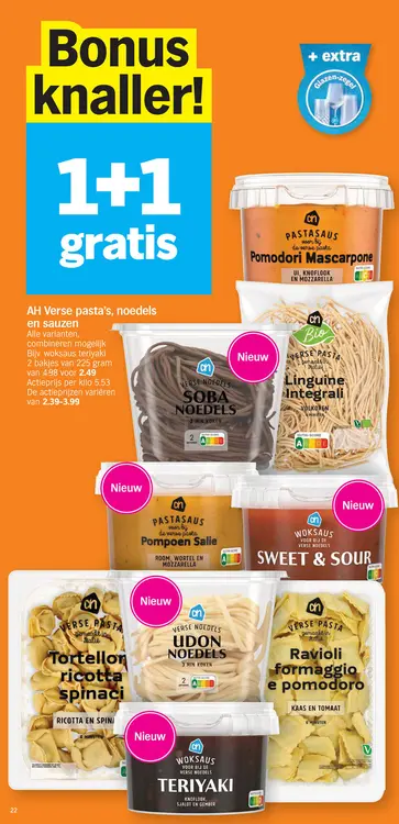 Promotie: Verse pasta's, noedels en sauzen